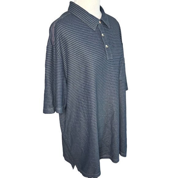 Tommy Bahama Island Zone Blue Gray Striped Pocket Polo Size XXL - Picture 11 of 12